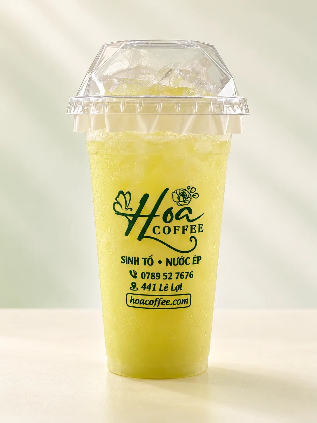 Nước ép ổi — ảnh ly nước Hoa Coffee đã thay nền