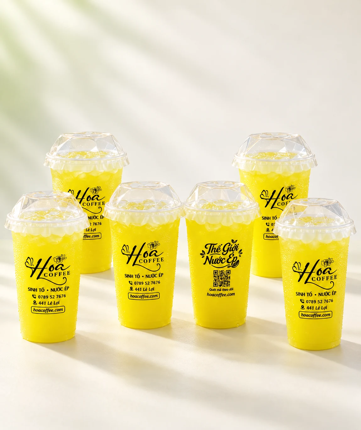 Thơm mix ổi — ảnh ly nước Hoa Coffee đã thay nền